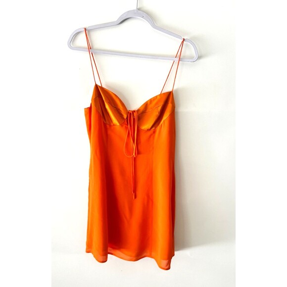 Reformation Dresses & Skirts - Reformation Ocean Dress Size 4 Orange Sweetheart-Neck Woven Mini Slip Dress
